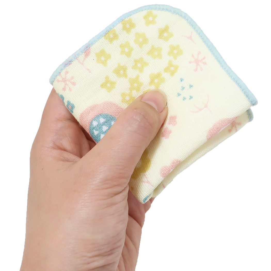 ミニタオル ガーゼミニミニタオル15cm ハンカチタオル お花畑 ミントイン