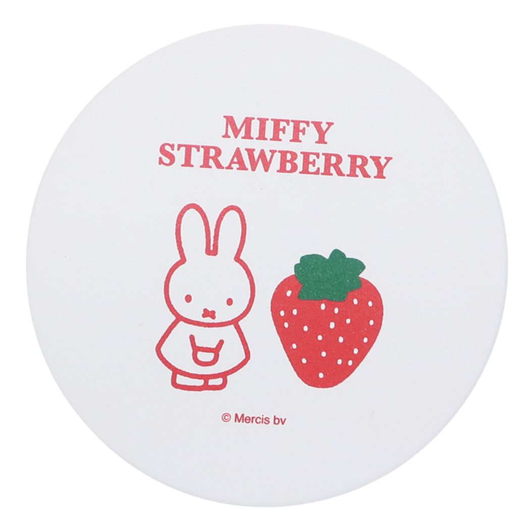 ミッフィー ディックブルーナ 絵本キャラクター テーブルウェア 陶製吸水コースター MIFFY STRAWBERRY