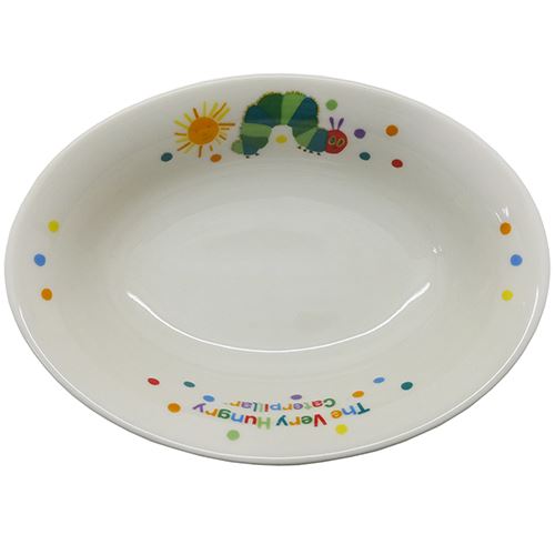 エリックカール はらぺこあおむし 磁器製 楕円 深皿 子供用 磁器製 カレー皿 絵本キャラクター グッズ プレゼント 男の子 女の子