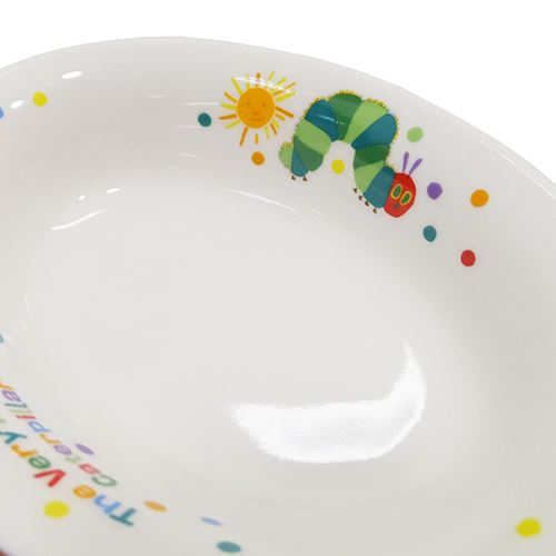 エリックカール はらぺこあおむし 磁器製 楕円 深皿 子供用 磁器製 カレー皿 絵本キャラクター グッズ プレゼント 男の子 女の子