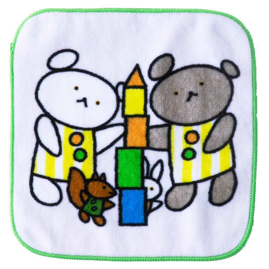 こぐまちゃんえほん パイルミニハンカチ ミニタオル つみき 絵本キャラクター