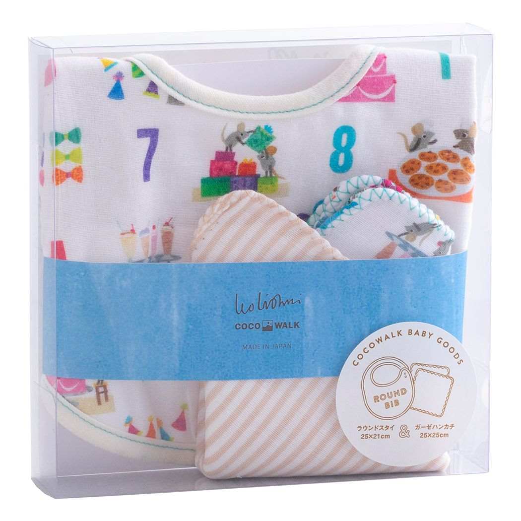 レオレオニ グッズ ベビー用品 絵本キャラクター ミニギフトBOX スタイ＆ミニハンカチセット