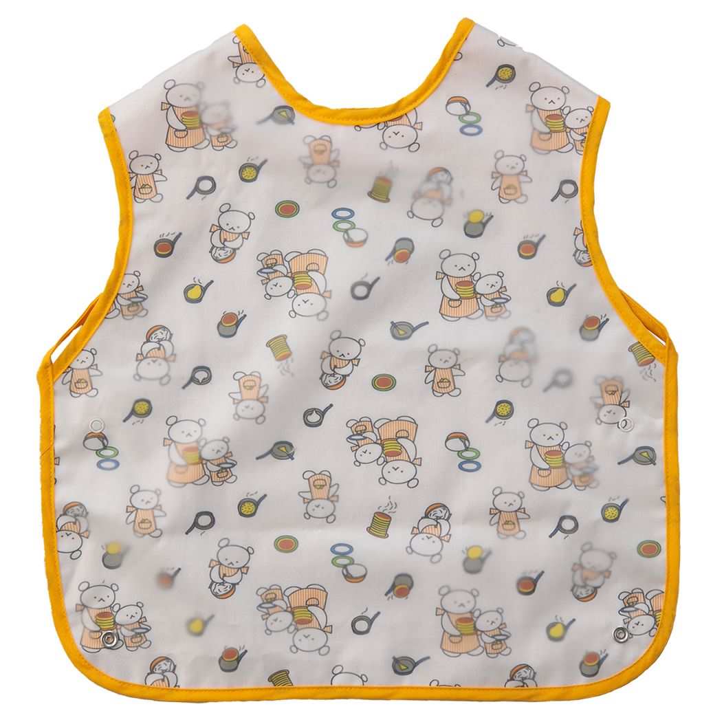 こぐまちゃんえほん ベビービブ キャラ お食事スタイ オフホワイト ウェーブ