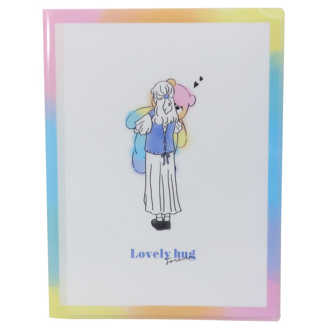 A4 クリアファイル 10ポケット 新学期準備文具 ポケットファイル ガーリースイート LOVERY HUG プレゼント 男