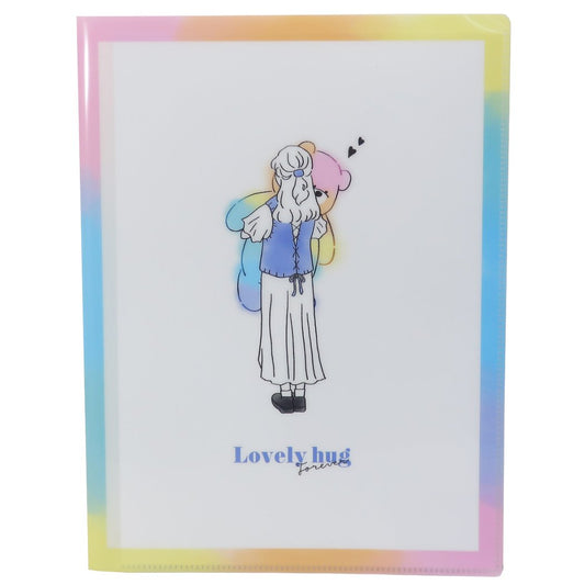 A4 クリアファイル 10ポケット 新学期準備文具 ポケットファイル ガーリースイート LOVERY HUG プレゼント 男