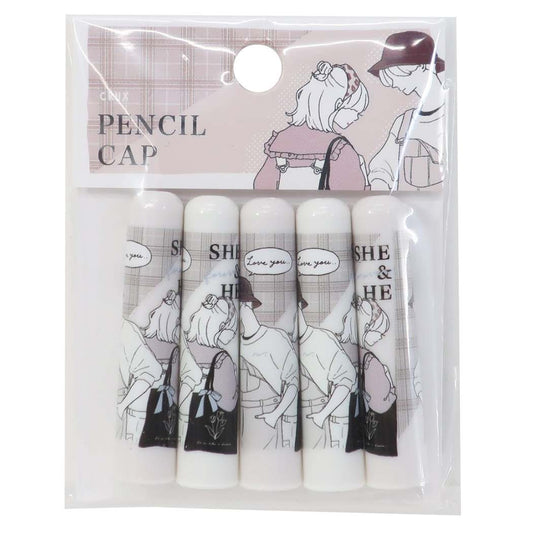 ガーリースウィート 鉛筆キャップ えんぴつカバー 5本セット ペア 新学期準備文具 プレゼント 男の子 女の子 ギフト