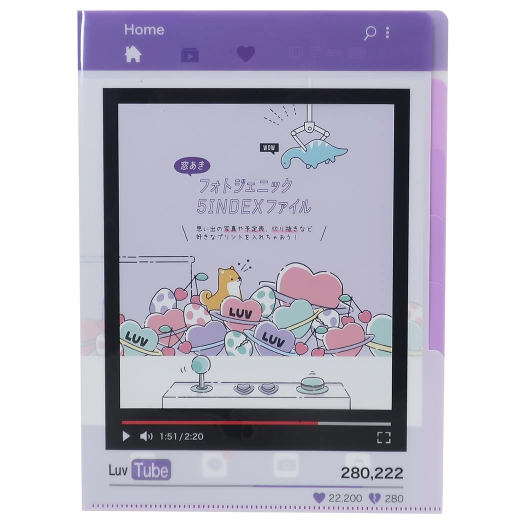 ポケットファイル グッズ 窓あき 5インデックス A4 クリアファイル フォトジェニック LUV TUBE 女子向け プレゼント