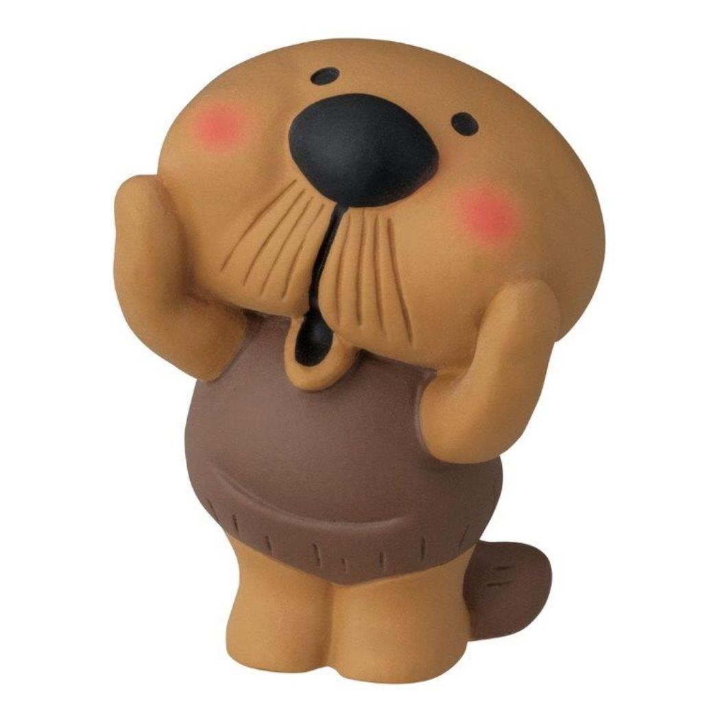 HIGE RACCO ヒゲラッコ アニマルグッズ オブジェ デコレ 照れ