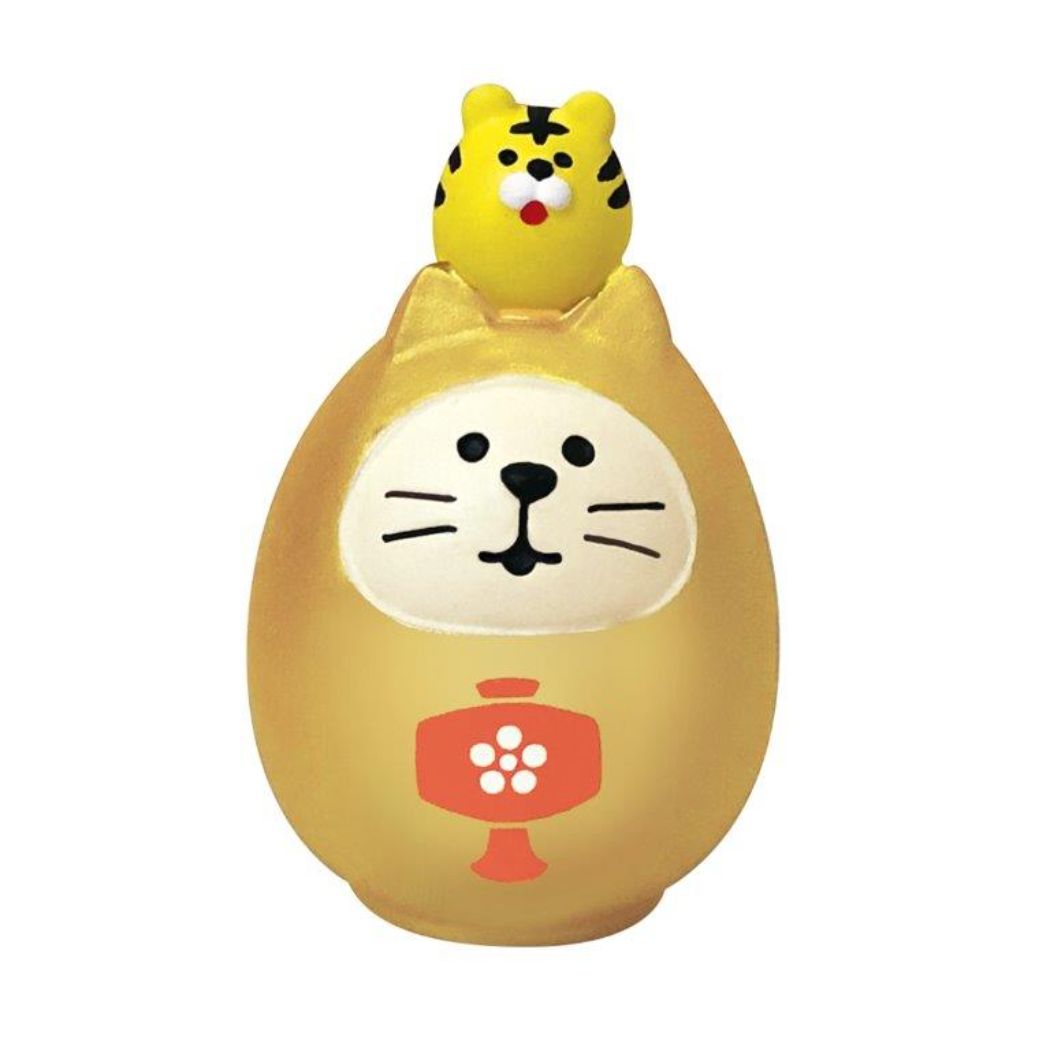 開運カラー猫だるま FUKUMONO concombre マスコット デコレ 金