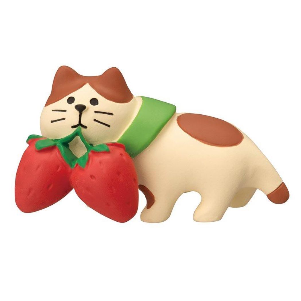 マスコット コンコンファーム とれたていちごカフェ いただきいちご猫 concombre インテリア かわいい