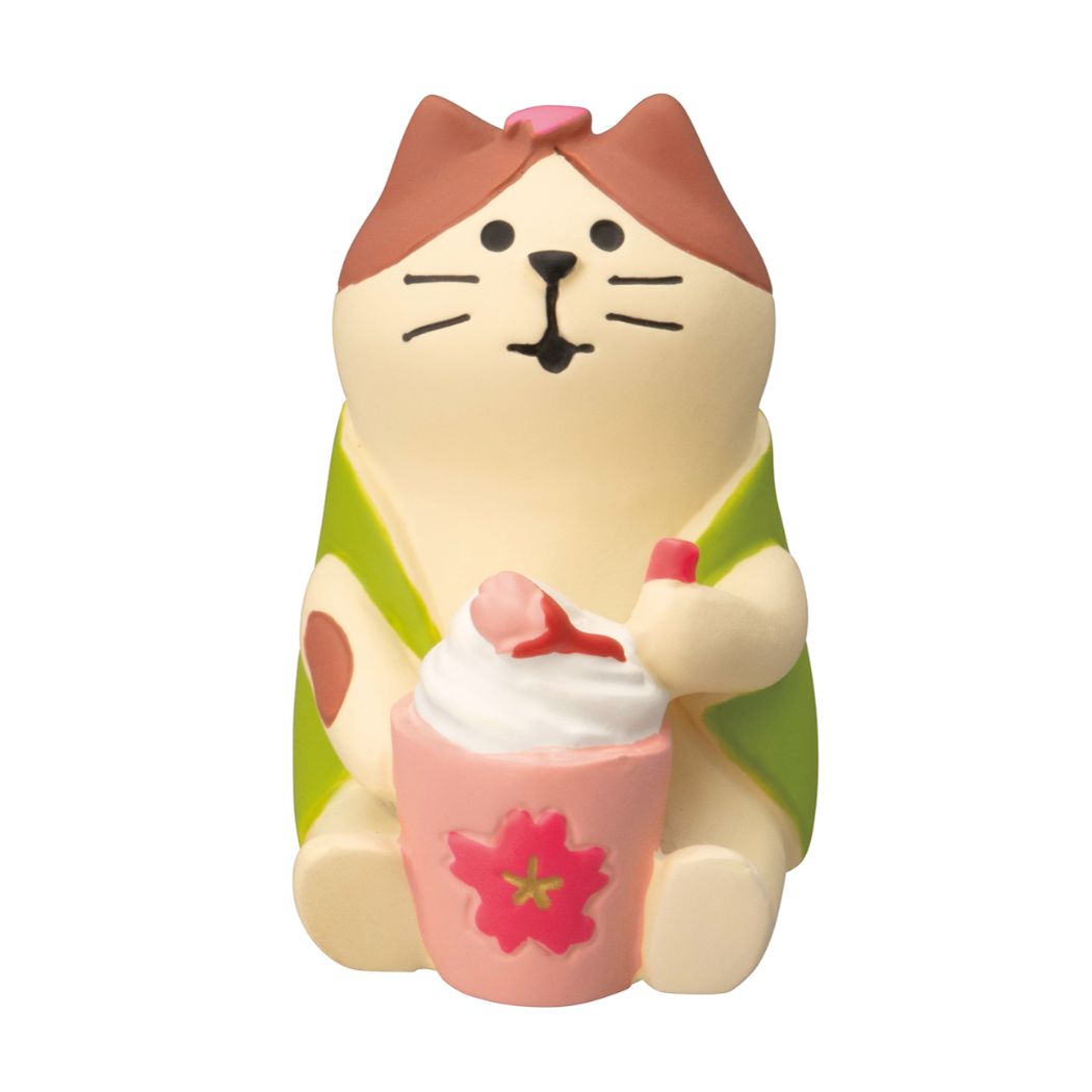 マスコット うれしめでたし桜咲く春の日 桜ラテ猫 concombre インテリア
