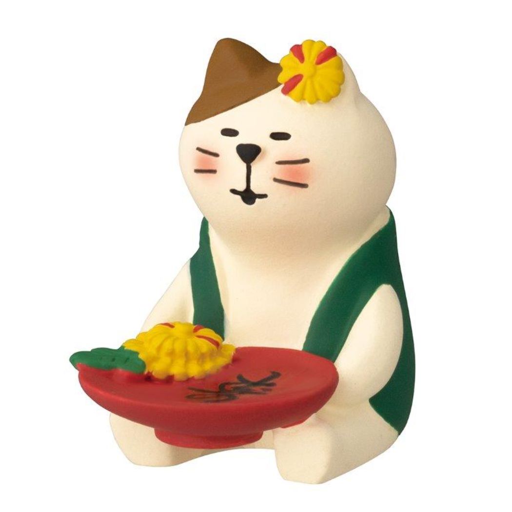 菊に盃猫 秋の諸国めぐり旅 マスコット デコレ concombre