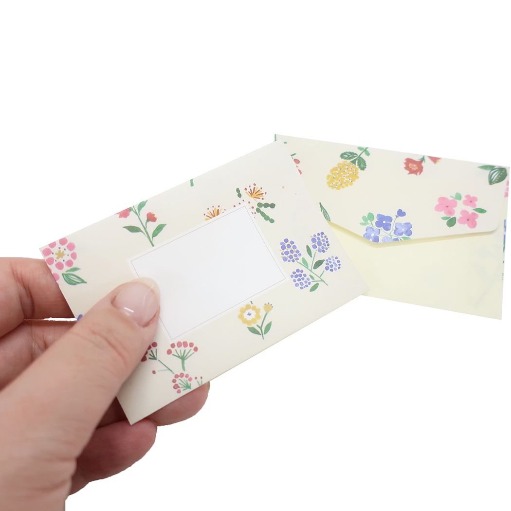 手渡し手紙セット イノウエエリコ ミニレターセット 花柄 ミニ便箋＆ミニ封筒