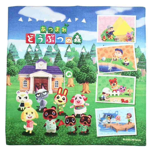 ハンカチ あつまれどうぶつの森 お手拭きはんかち 島民集合柄 新入学 新入園準備 学童用品 女の子 男の子 キャラクター プレゼント