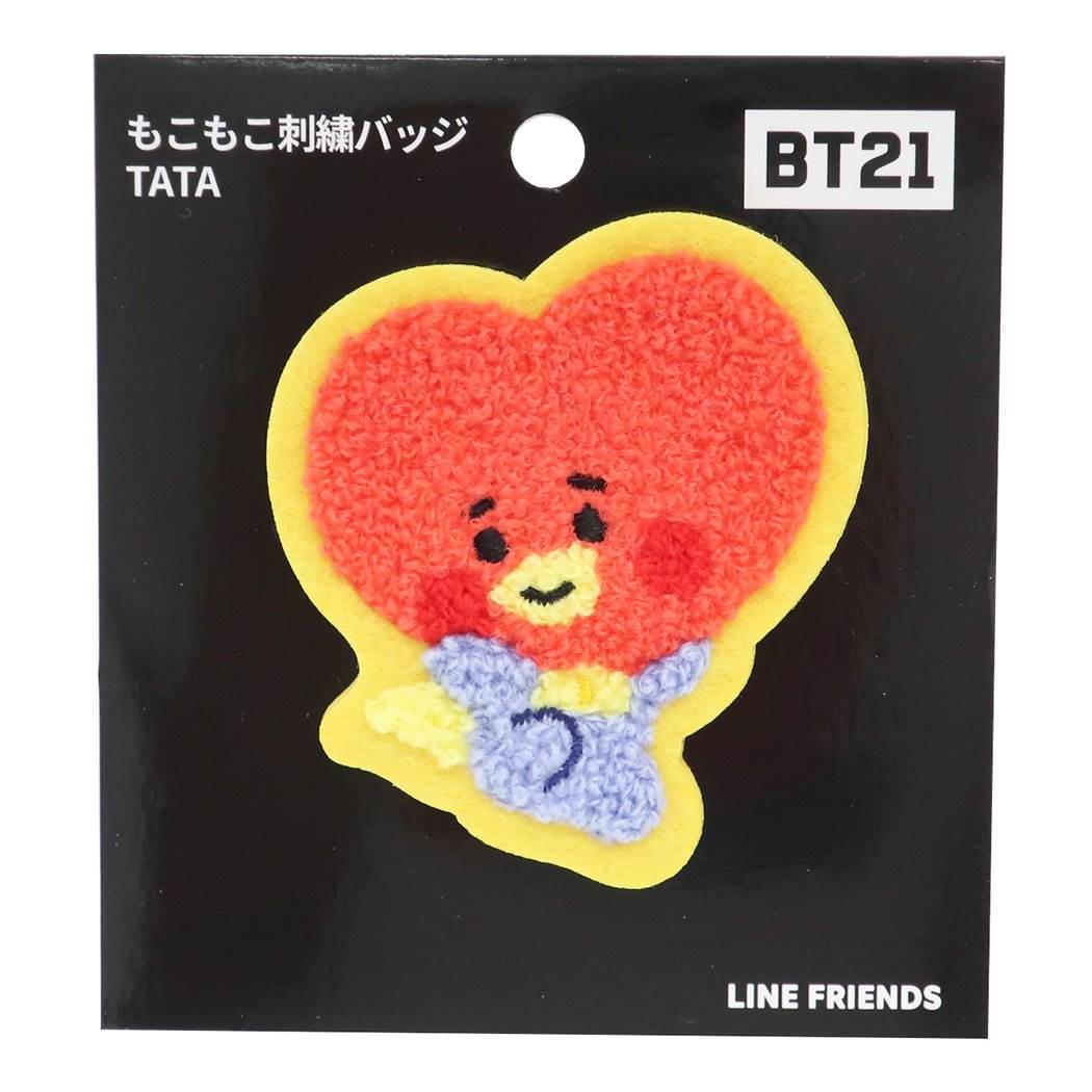 BT21 キャラクター もこもこ刺繍バッジ TATA LINE FRIENDS 商品 プレゼント 男の子 女の子 ギフト