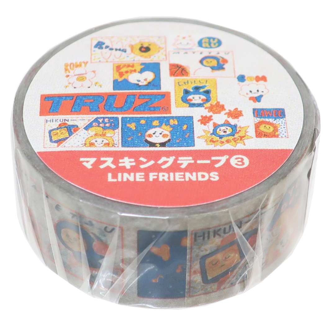 TRUZ キャラクター マスキングテープ 17mmマステ コミック LINE FRIENDS プレゼント 男の子 女の子 ギフト
