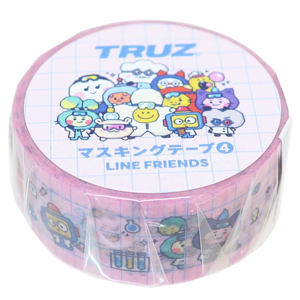 TRUZ 17mmマステ LINE FRIENDS マスキングテープ キャラクター ラボラトリー プレゼント 男の子 女の子 ギフト