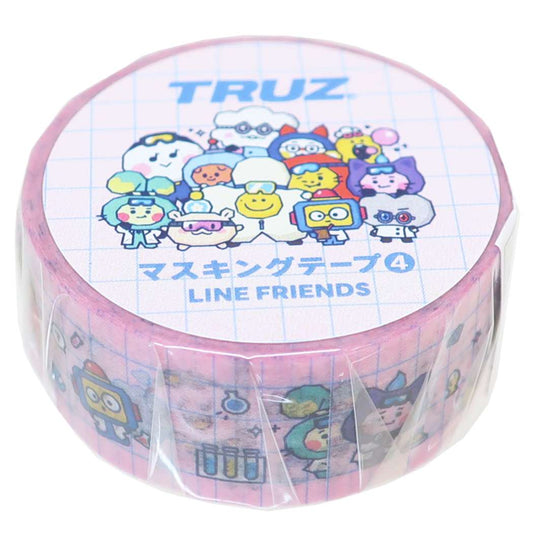 TRUZ 17mmマステ LINE FRIENDS マスキングテープ キャラクター ラボラトリー プレゼント 男の子 女の子 ギフト
