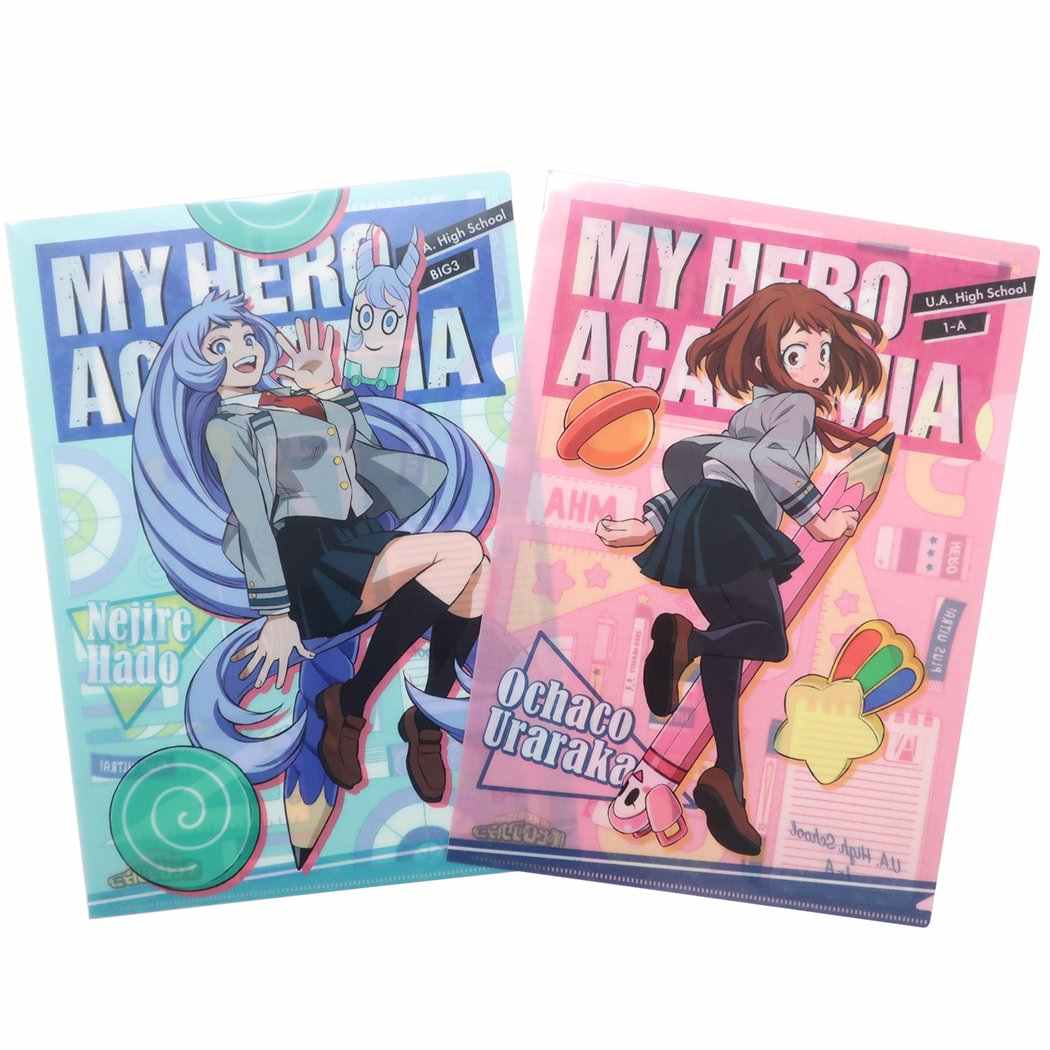 僕のヒーローアカデミア アニメキャラクター A4 シングル クリアファイル 2枚セット ファイル 3 麗目＆波動 少年ジャンプ グッズ プレ
