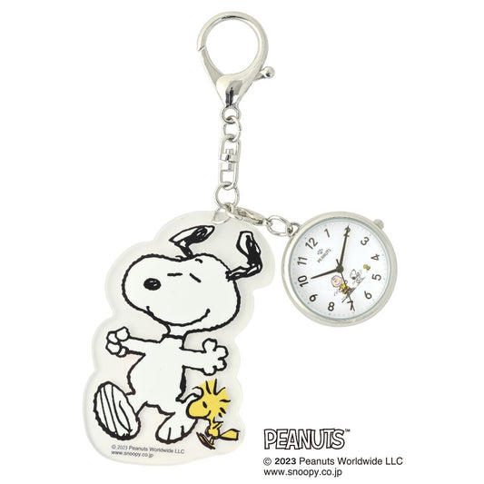 スヌーピー グッズ キーホルダー時計 ピーナッツ キャラクター ダイカットアクリルKC