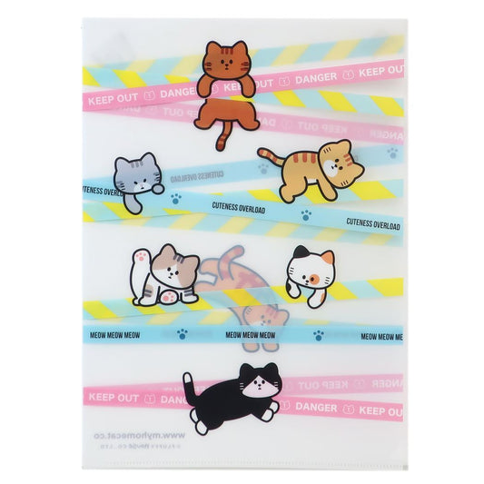 クリアフォルダー A4シングルクリアファイル マイホームキャット キープアウト ねこ プレゼント 男の子 女の子 ギフト