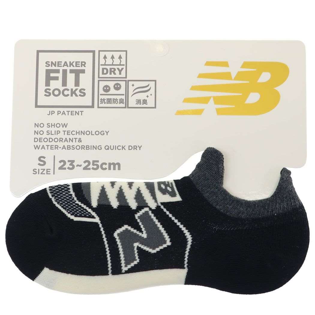 ニューバランス グッズ 女性用靴下 スポーツブランド レディーススニーカーソックス S ブラック
