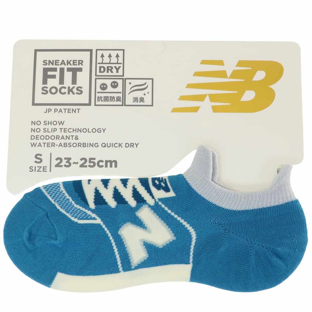 ニューバランス 女性用靴下 レディーススニーカーソックス S ブルー new balance シン NB エヌビー