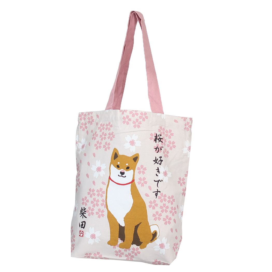 トートバッグ A4トート さくらだしばた ピンク いぬ フレンズヒル