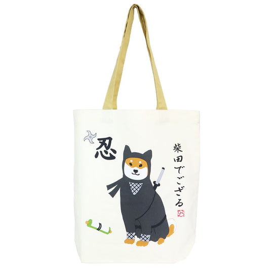 トートバッグ A4トート しばたでござる ブラック いぬ フレンズヒル