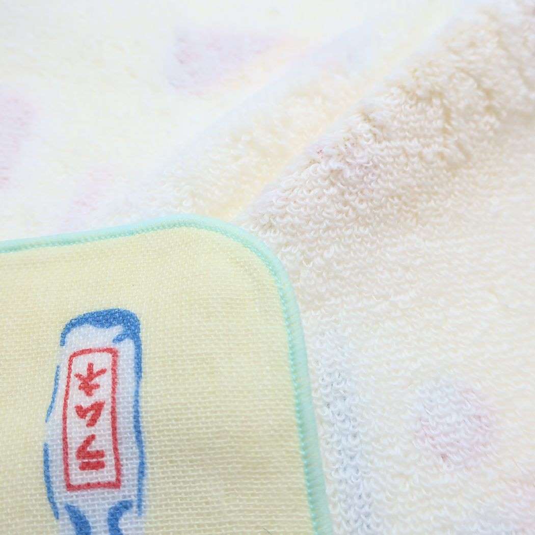 ミニタオル ガーゼタオル レトロドリンク イエロー