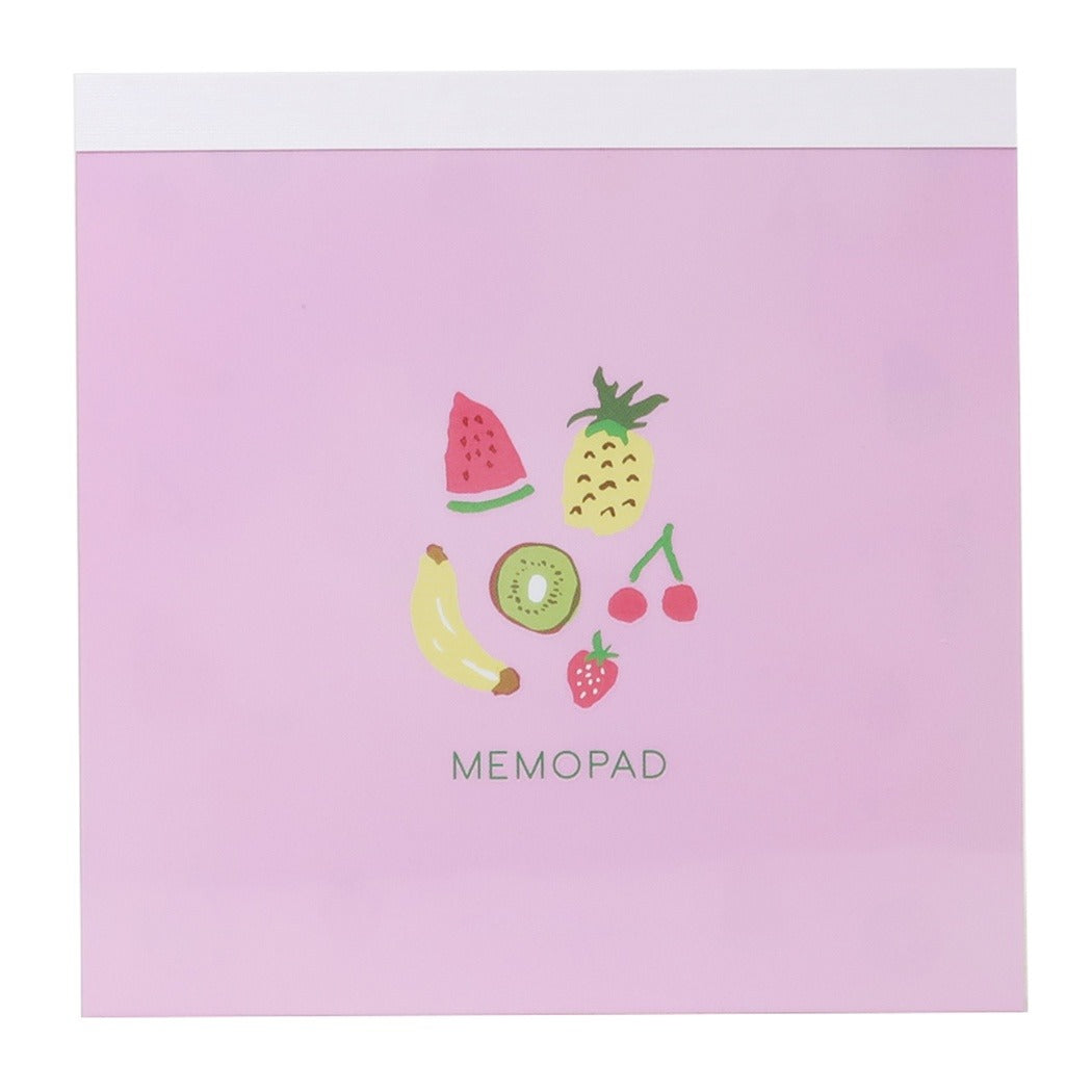 スクエア メモパッド メモ帳 BROOCHIR フルーツ 10×10cm 4柄100枚綴り プレゼント 男の子 女の子 ギフト