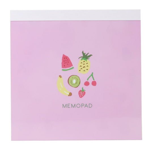 スクエア メモパッド メモ帳 BROOCHIR フルーツ 10×10cm 4柄100枚綴り プレゼント 男の子 女の子 ギフト