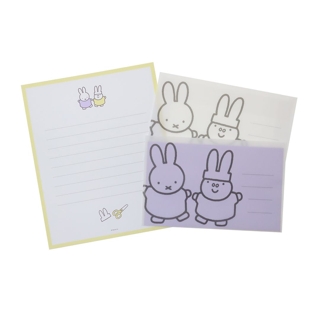 ミッフィー グッズ レターセット 絵本キャラクター 手紙セット purple