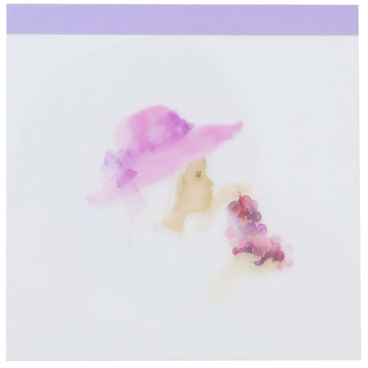 メモパッド スクエア いわさきちひろ メモ帳 Green Flash Purple
