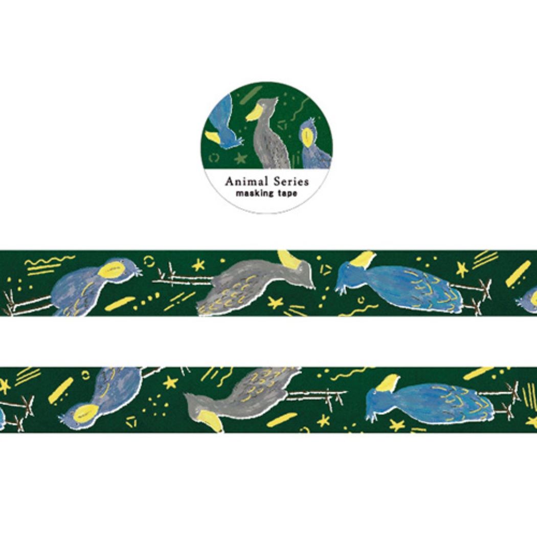 金箔 20mm マステ グッズ ハシビロコウ アニマル マスキングテープ Animal Series グリーンフラッシュ プレゼント