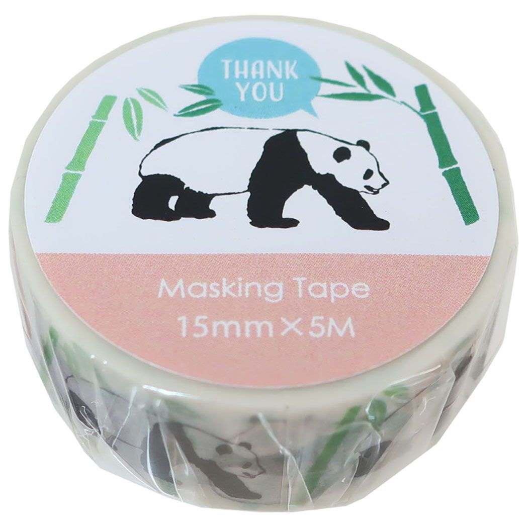 Animal Series アニマル かわいい 文具 マスキングテープ 15mmマステ パンダ