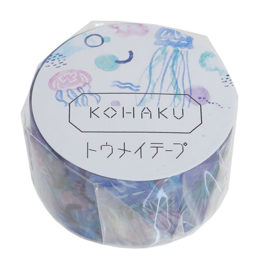 コハク KOHAKU マスキングテープ 20mm トウメイテープ ジェリーフィッシュ jellyfish くらげ クラゲ マステ デコレーションクリス
