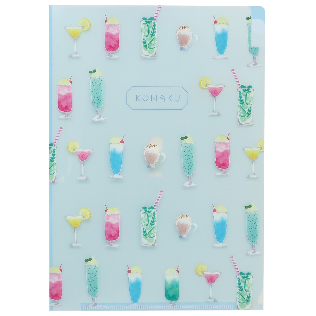 A5ポケットトウメイファイル 3インデックス コハク KOHAKU ポケットファイル Green Flash drink ドリンク プレゼン