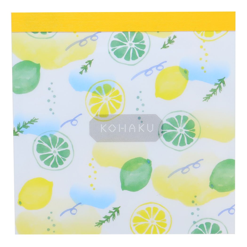 メモ帳 コハク KOHAKU メモパッド スクエア レモン Green Flash