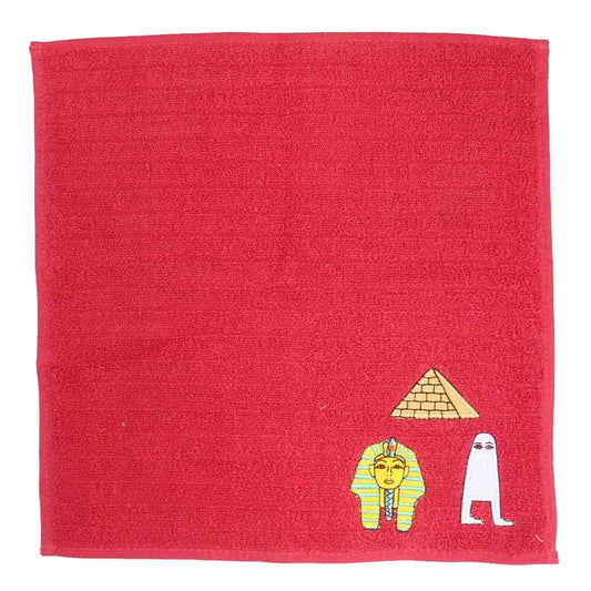 ミニタオル ワンポイント 刺繍 ハンカチタオル STUDY HOLIC 古代エジプト学 グリーンフラッシュ 25×25cm プレゼント
