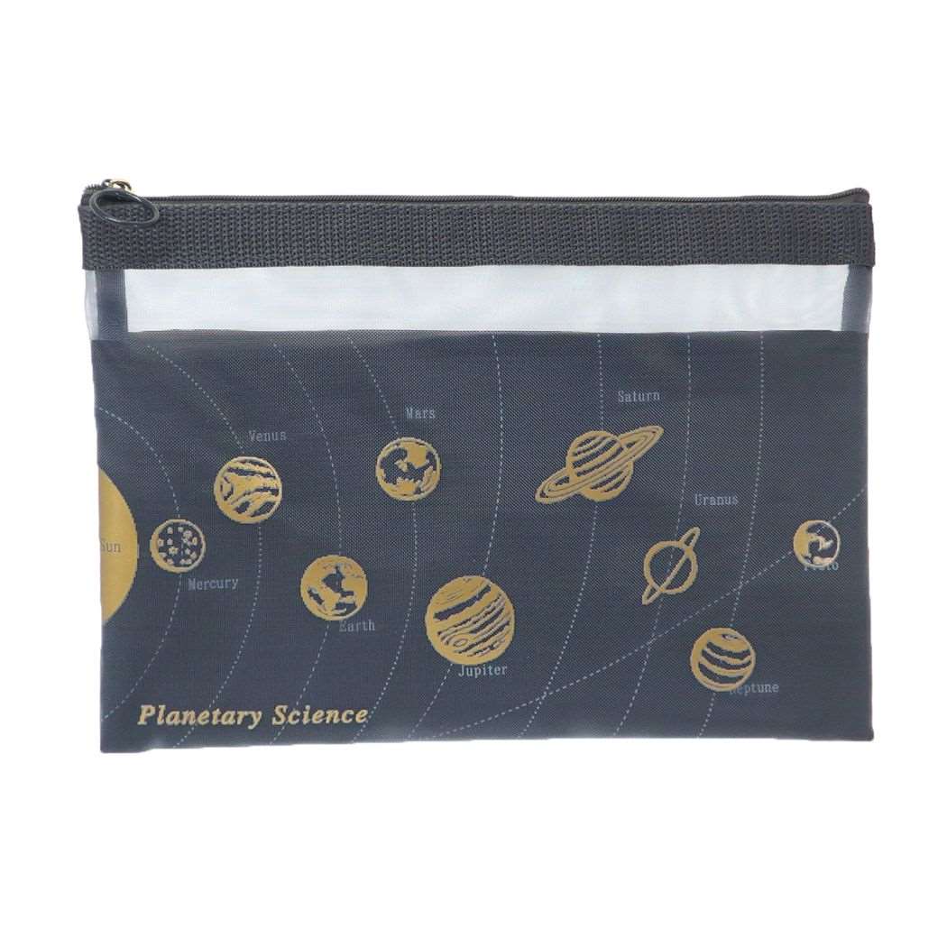 メッシュA5ポーチ STUDY HOLIC トラベルポーチ Green Flash 惑星科学