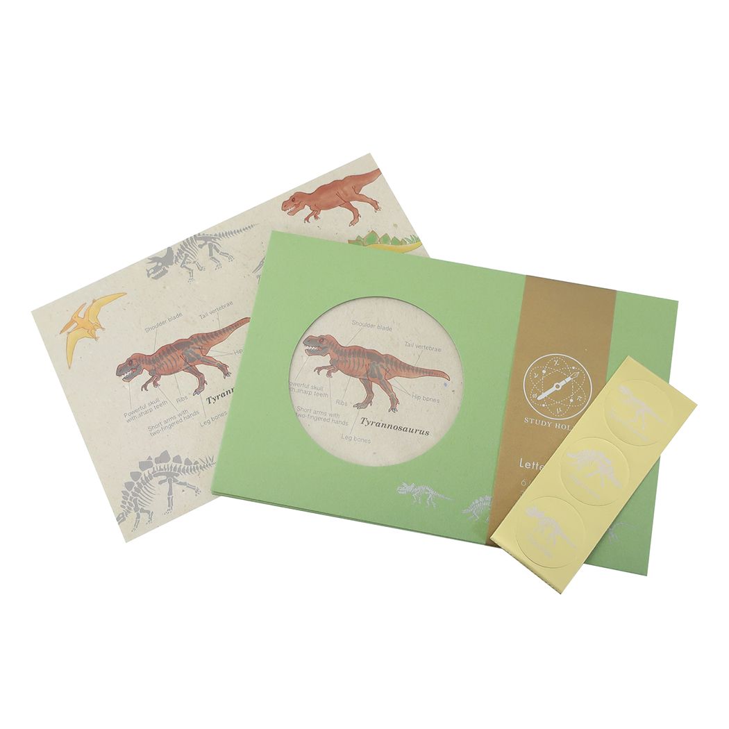 手紙セット STUDY HOLIC レターセット 恐竜 Green Flash 古生物学