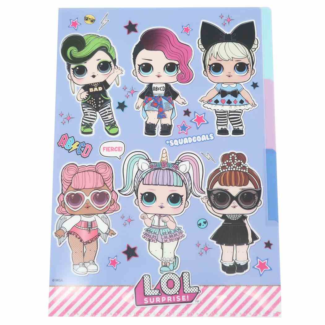 L.O.L. サプライズ キャラクター 3ポケット A4 クリアファイル ファイル パープル L.O.L SURPRISE エルオーエルサプライズ グ