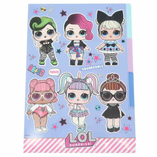 L.O.L. サプライズ キャラクター 3ポケット A4 クリアファイル ファイル パープル L.O.L SURPRISE エルオーエルサプライズ グ