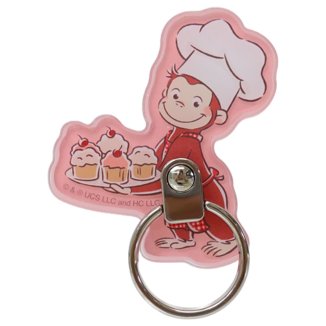 おさるのジョージ 絵本キャラクター スマホアクセ マルチリング ケーキ