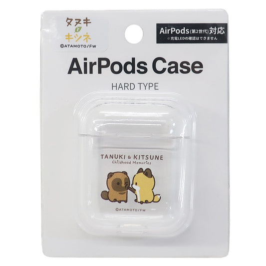タヌキとキツネ キャラクター エアーポッズケース AirPodsハードクリアカバー ちび LINEクリエンターズ グッズ プレゼント