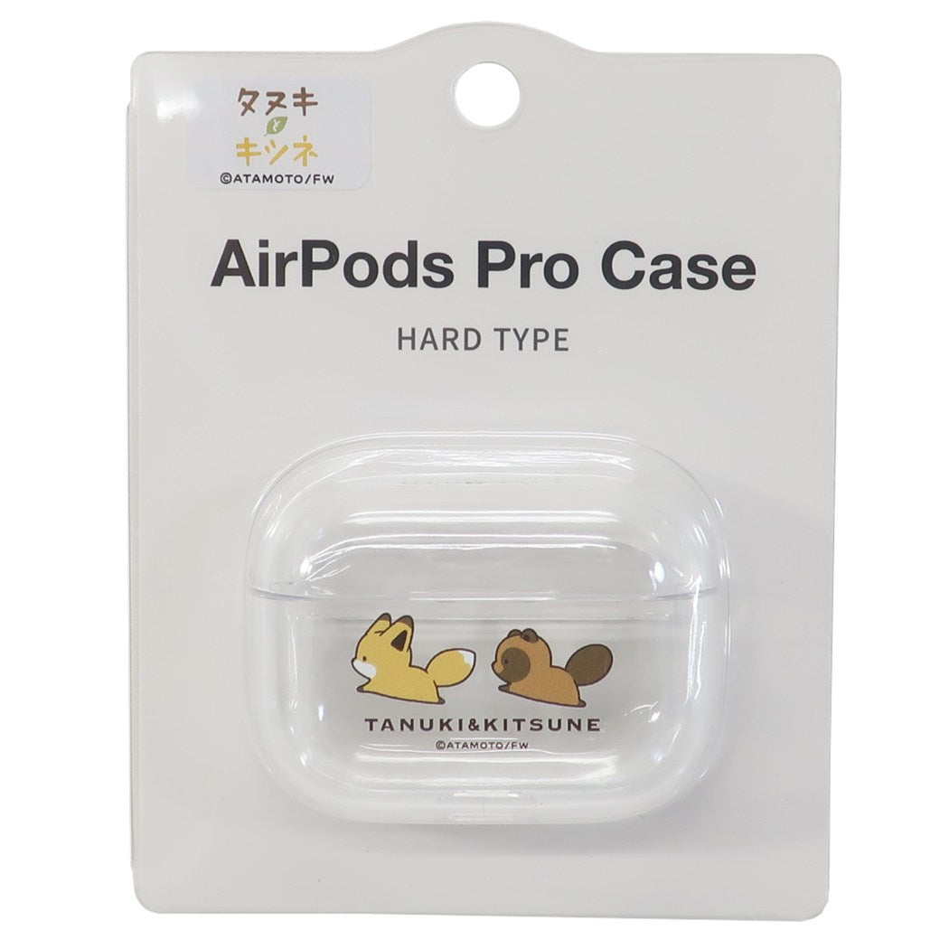 エアーポッズプロケース タヌキとキツネ AirPods Proハードクリアカバー LINEクリエンターズ かけっこ プレゼント 男の子