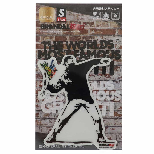 バンクシー ダイカット クリア ステッカー ビッグ シール Flower Bomber Banksy ゼネラルステッカー 耐水耐光仕様 プレ