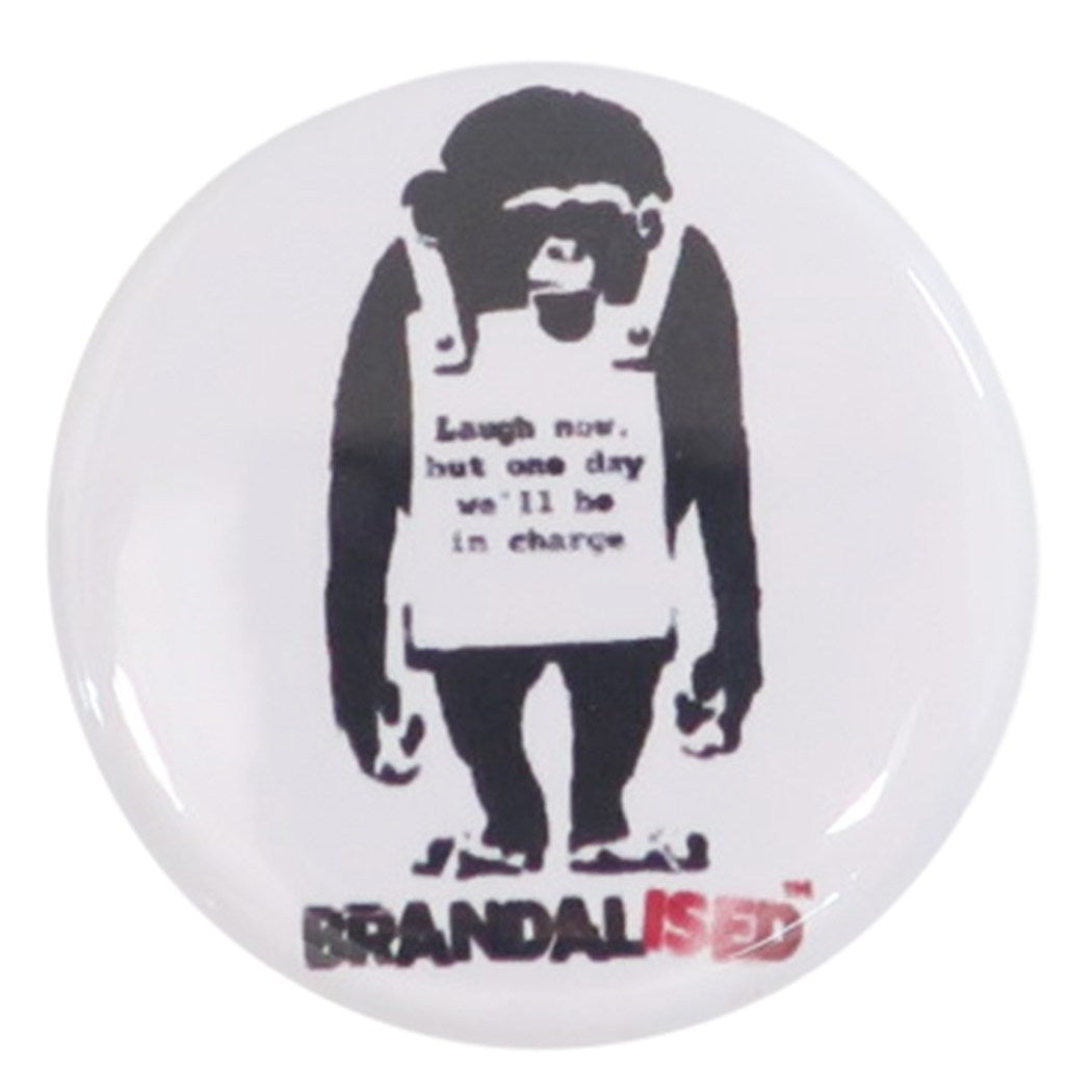 缶バッジ バンクシー 22mm 豆 缶バッジ Banksy Do Nothing-Monkeysign カンバッジ コレクション雑貨 プレゼ
