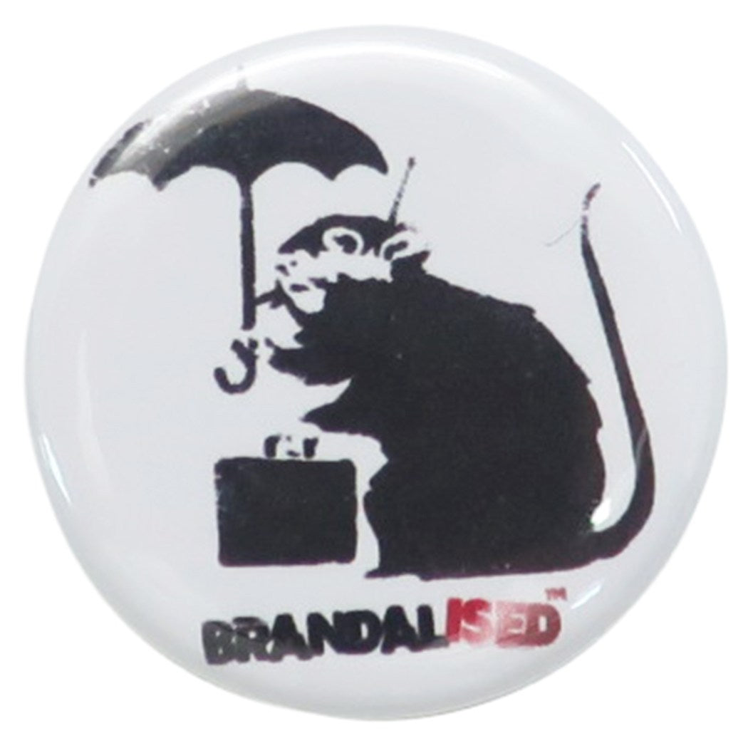 バンクシー Banksy ART オフィシャル 缶バッジ 22mm 豆 缶バッジ Umbrella Rat ゼネラルステッカー プレゼント